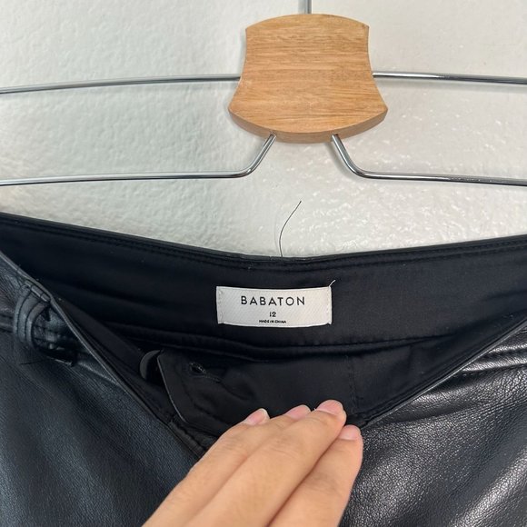 Aritizia The Melina Pant FLAWED High Rise Faux Leather Straight Leg 12 - Picture 6 of 11